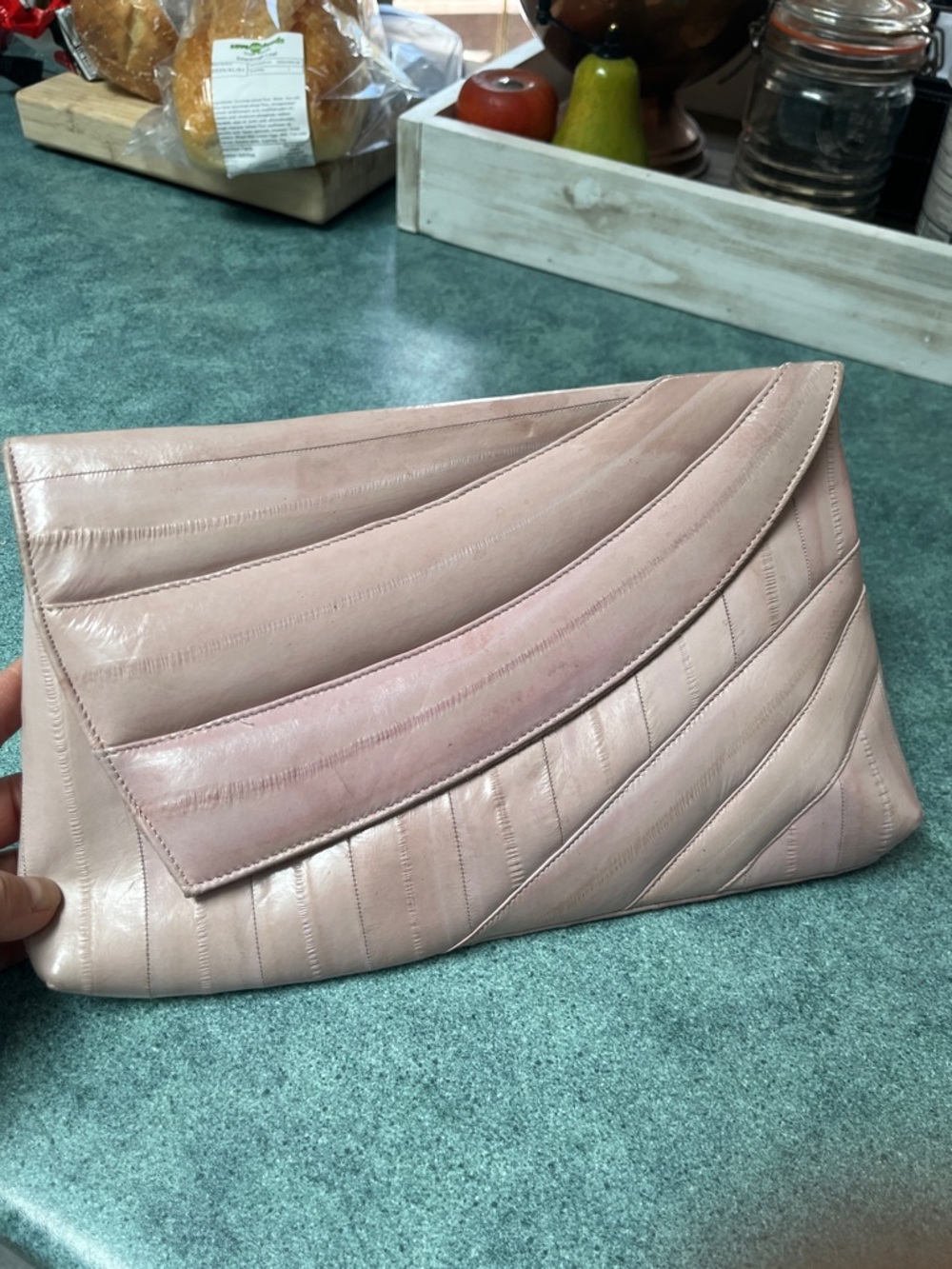 EUC Vintage 80’s Pale Punk Eel-skin Bag